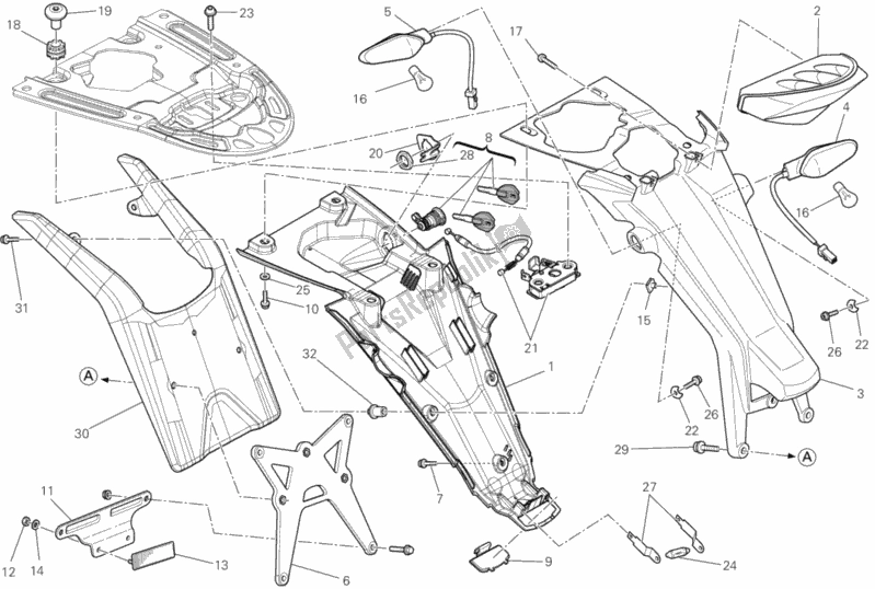 All parts for the Taillight Aus of the Ducati Monster 659 Australia 2013